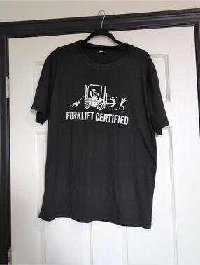 Large forklift certified funny graphic tee